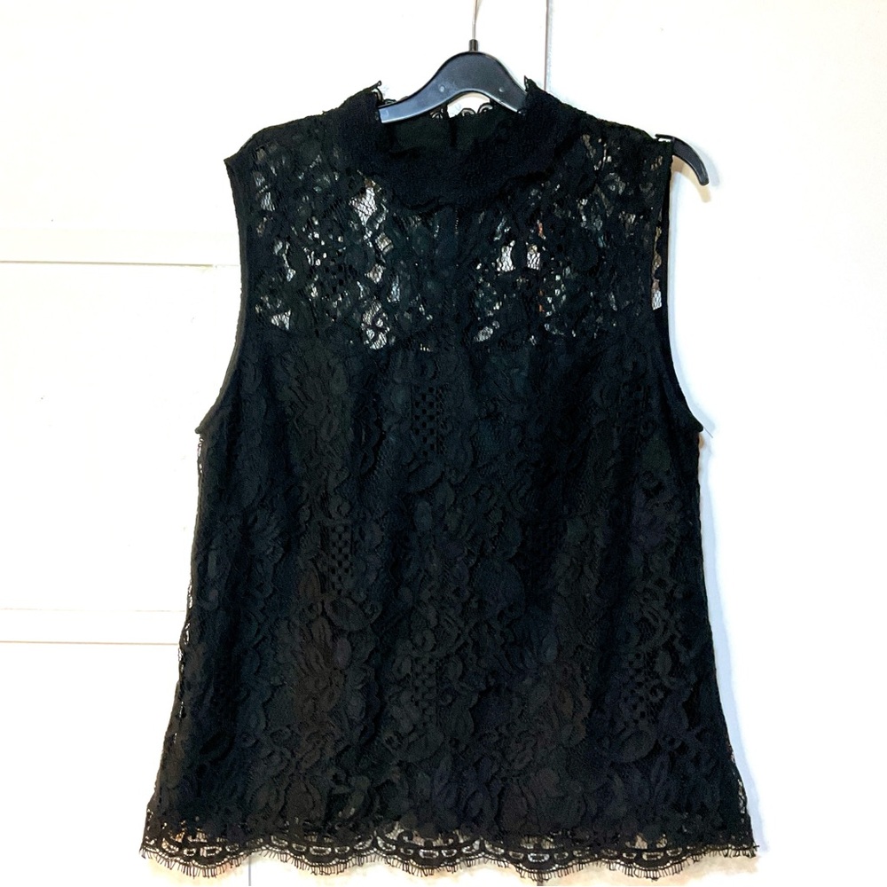 Nanette Black Lace Sleeveless Top